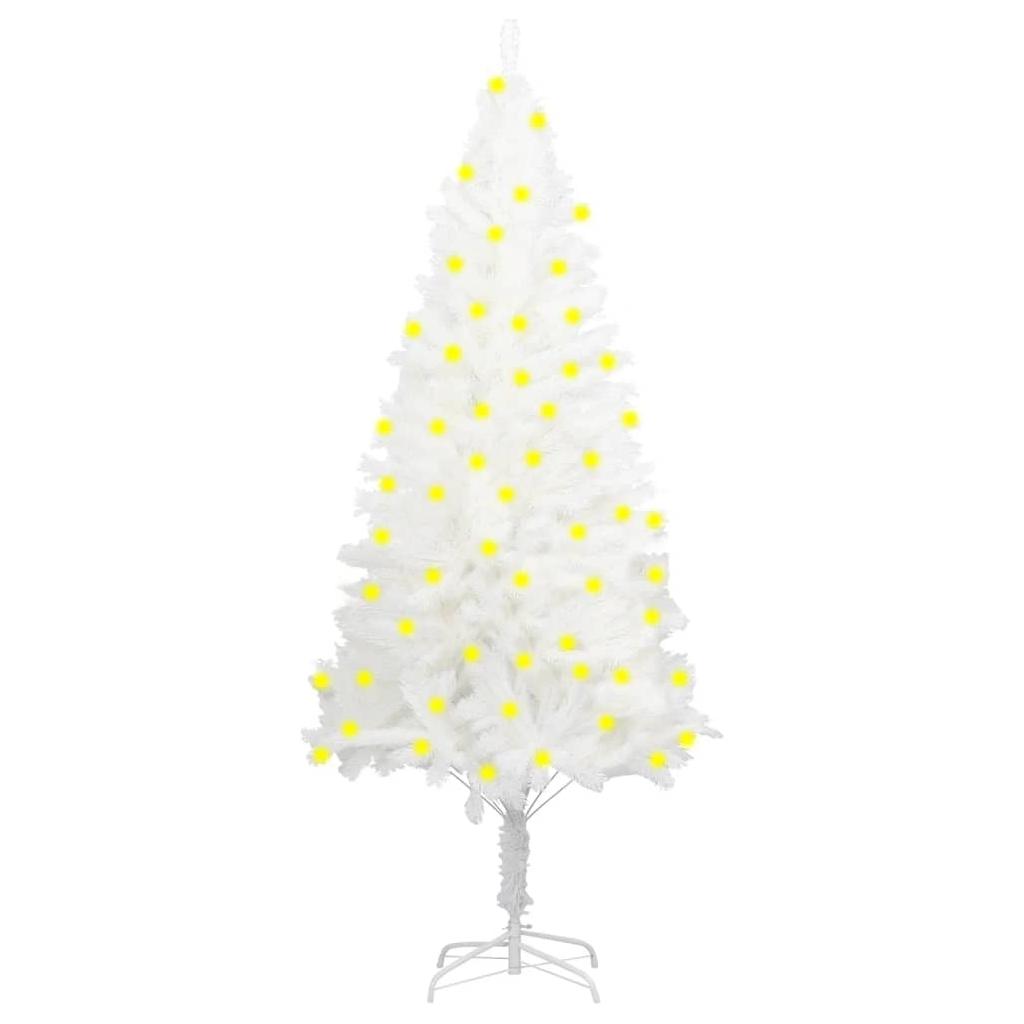 Dirbtinė Kalėdų eglutė su LED lemputėmis, balta, 150cm