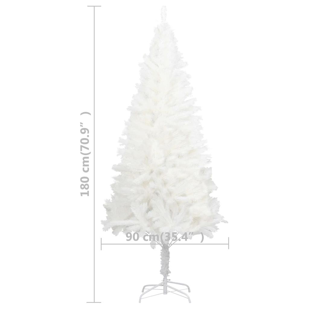 Dirbtinė Kalėdų eglutė su LED lemputėmis, balta, 180cm