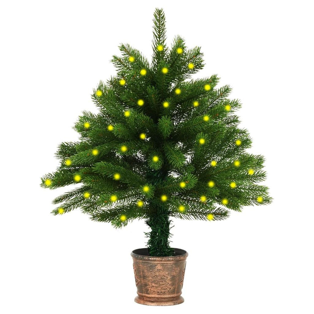 Dirbtinė Kalėdų eglutė su LED lemputėmis, žalia, 90cm