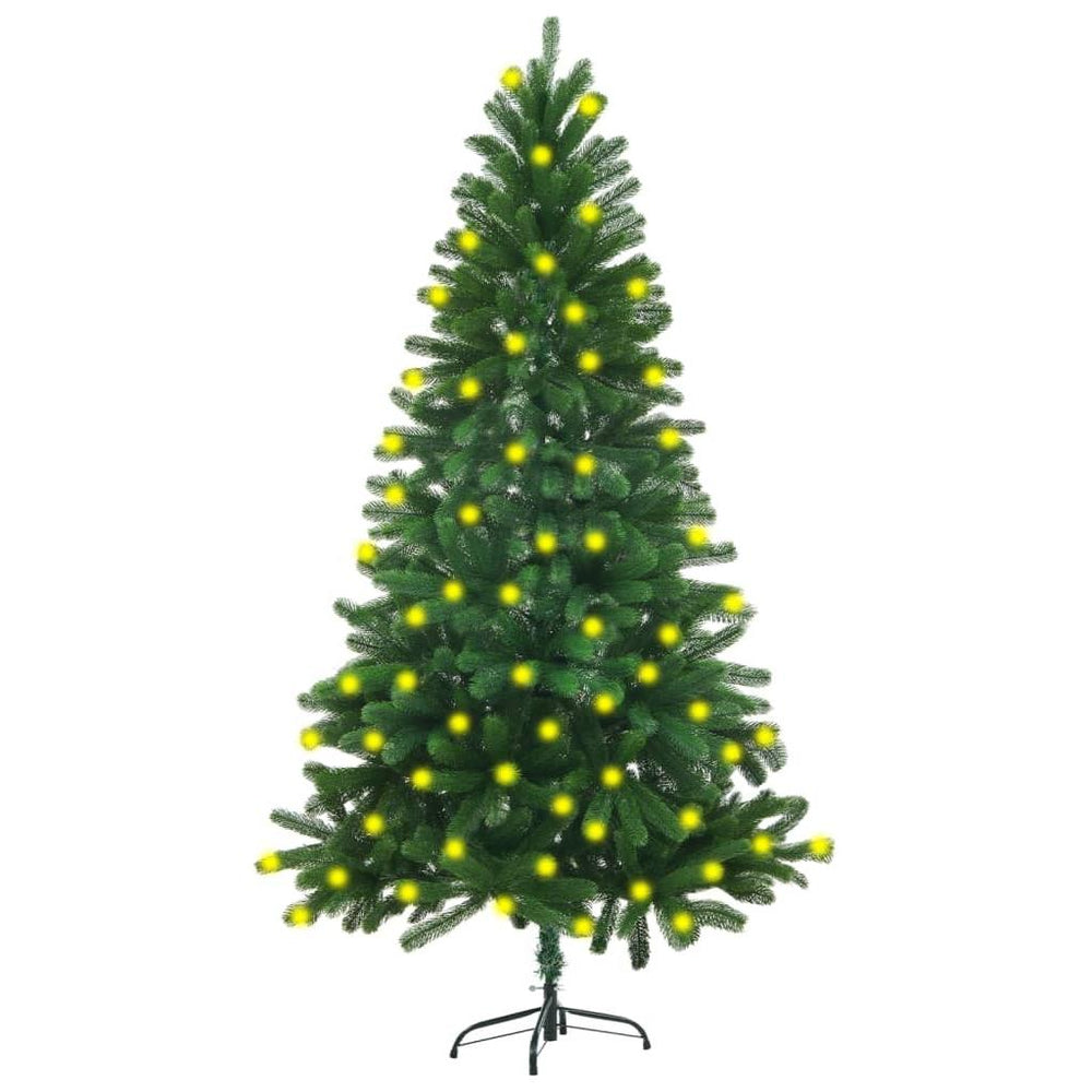 Dirbtinė Kalėdų eglutė su LED lemputėmis, žalia, 150cm