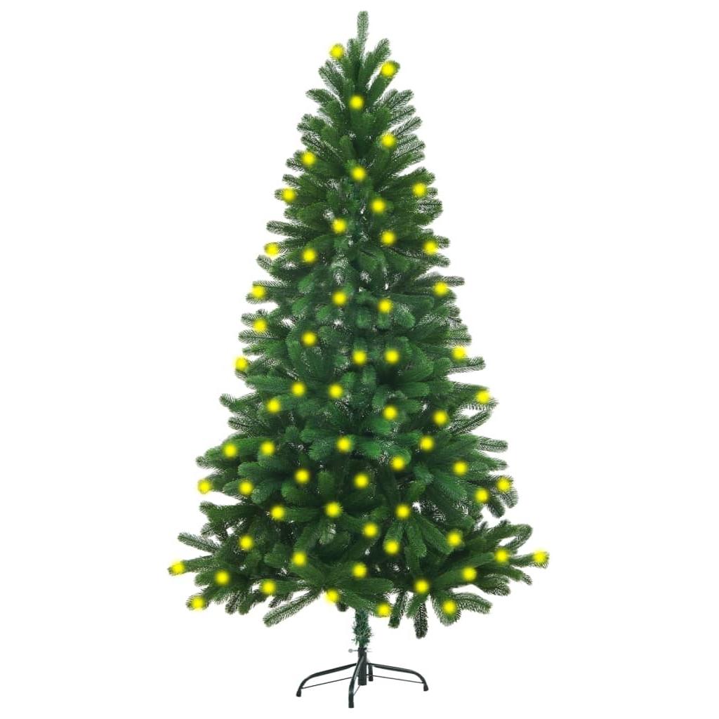 Dirbtinė Kalėdų eglutė su LED lemputėmis, žalia, 150cm
