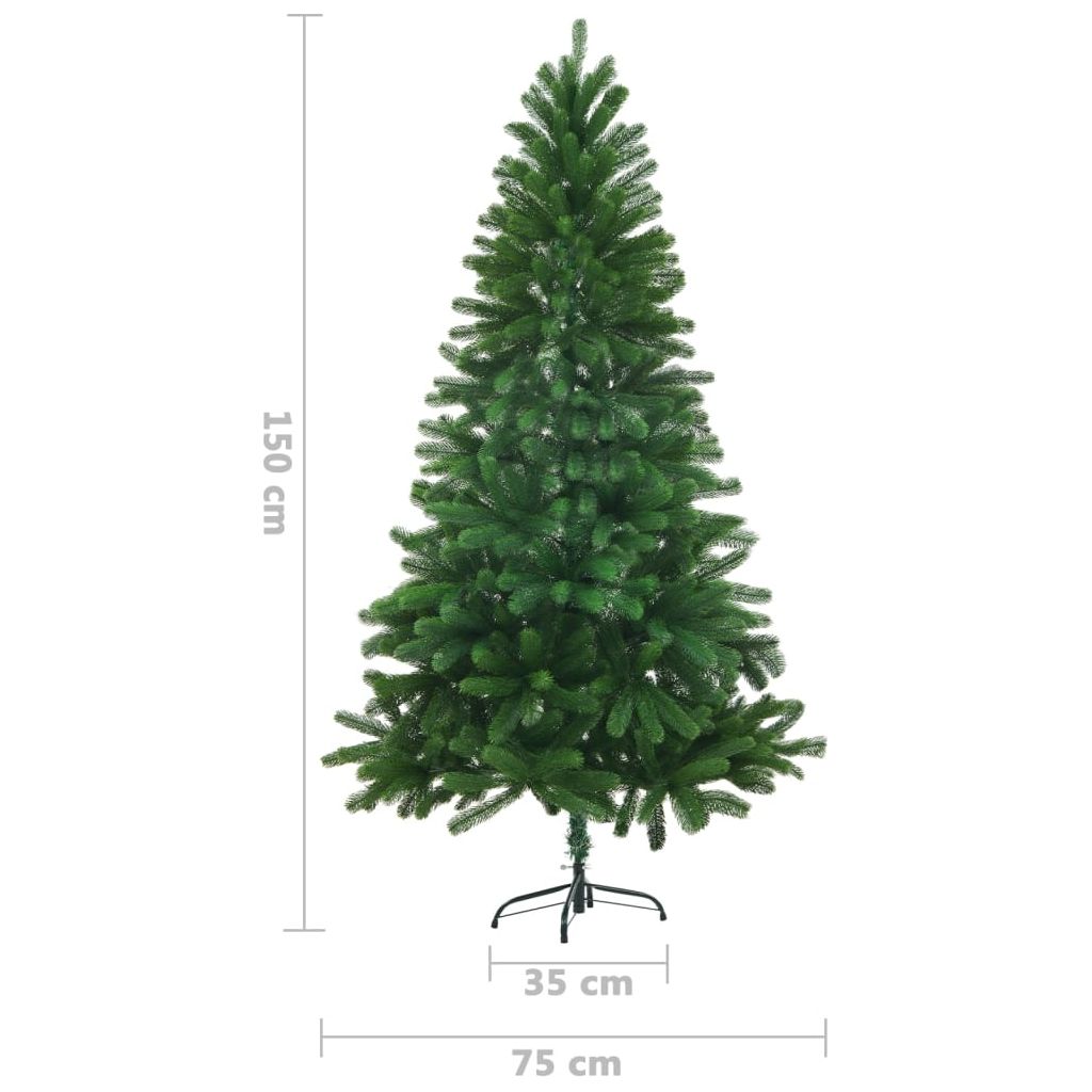 Dirbtinė Kalėdų eglutė su LED lemputėmis, žalia, 150cm