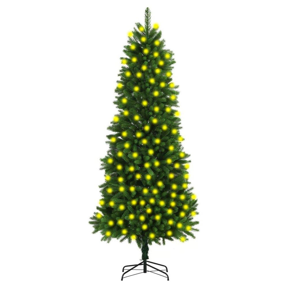 Dirbtinė Kalėdų eglutė su LED lemputėmis, žalia, 240cm