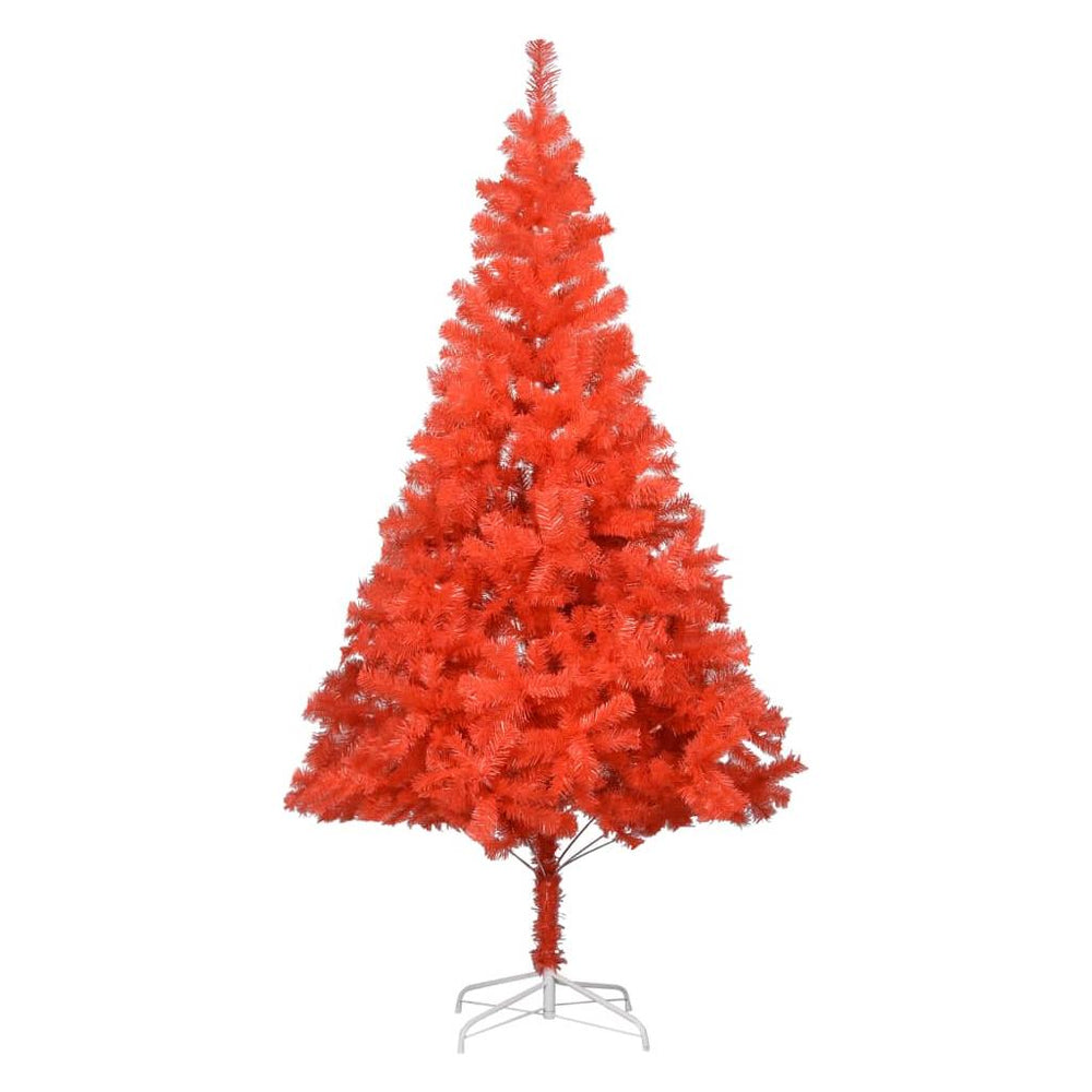 Dirbtinė Kalėdų eglutė su LED/žaisliukais, raudona, 240cm, PVC