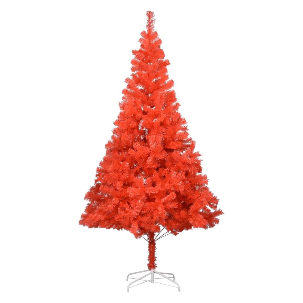 Dirbtinė Kalėdų eglutė su LED/žaisliukais, raudona, 240cm, PVC