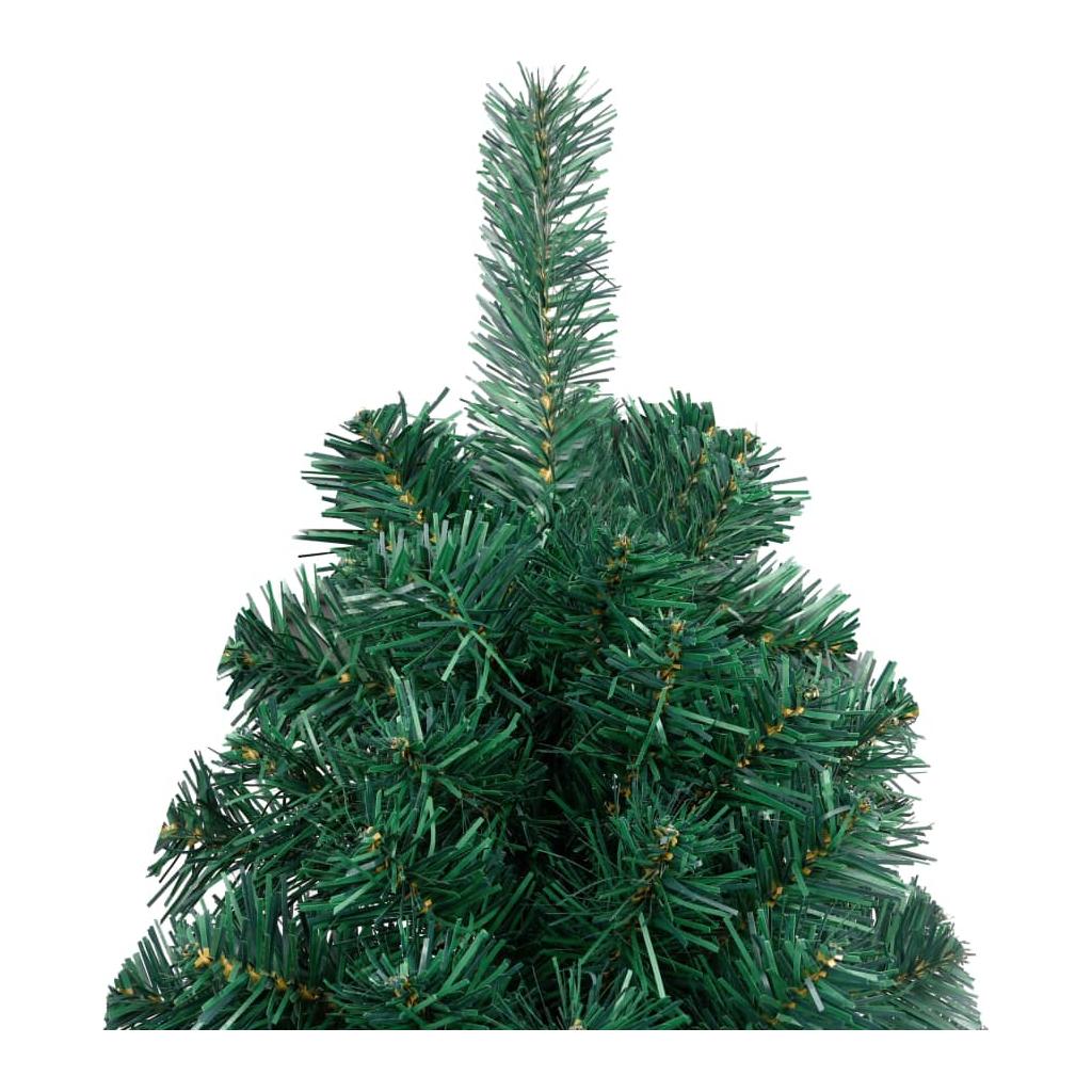 Dirbtinė pusinė Kalėdų eglutė su LED/žaisliukais, žalia, 120cm