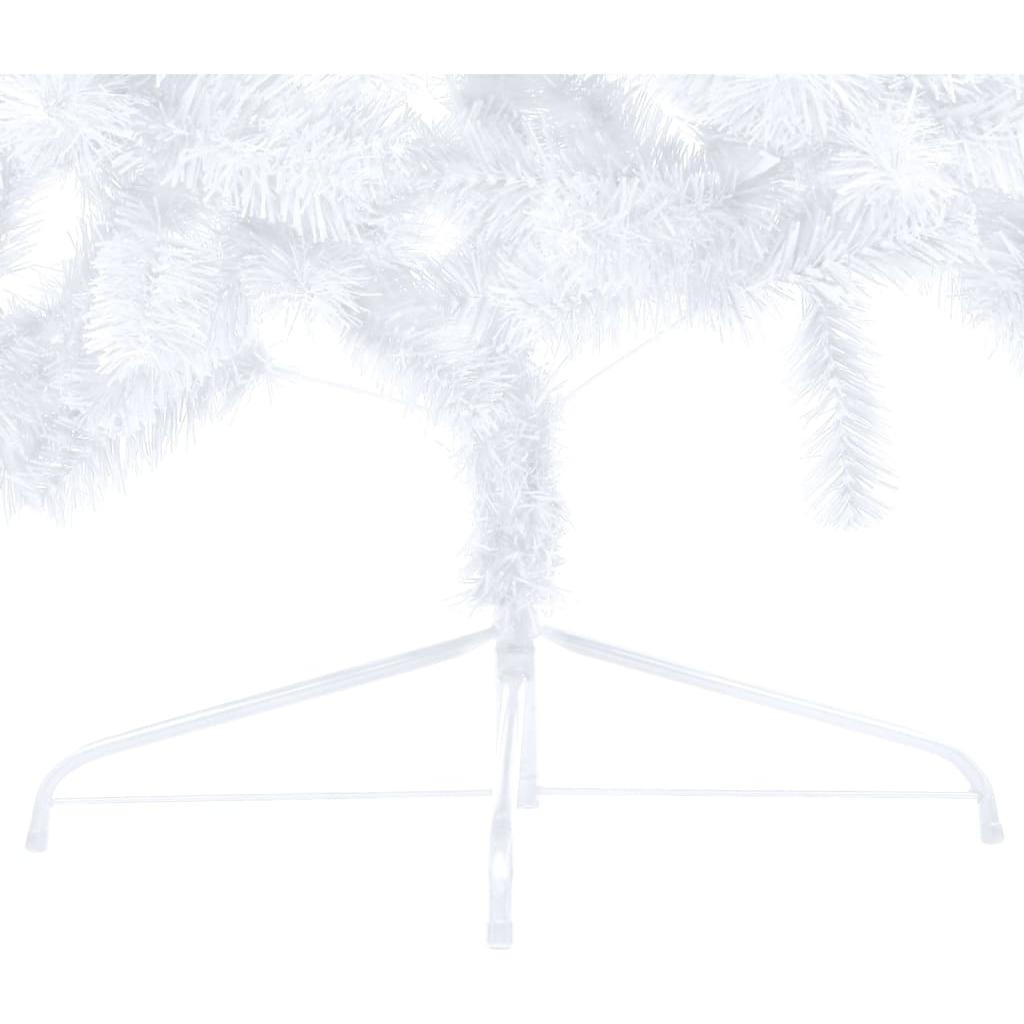 Dirbtinė pusinė Kalėdų eglutė su LED/žaisliukais, balta, 150cm