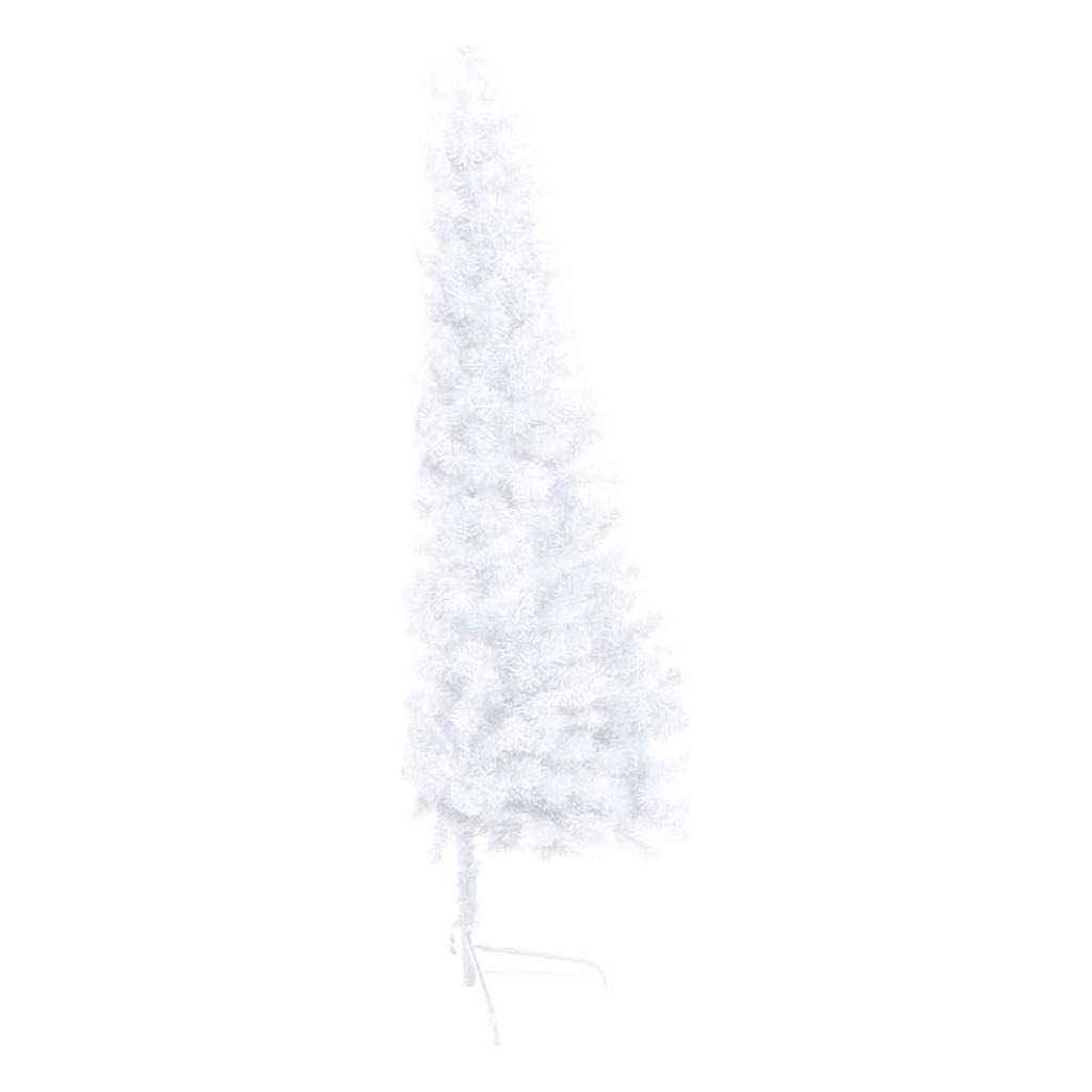 Dirbtinė pusinė Kalėdų eglutė su LED/žaisliukais, balta, 240cm