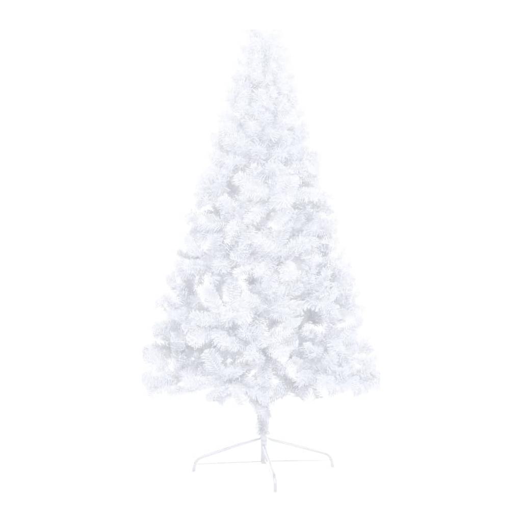 Dirbtinė pusinė Kalėdų eglutė su LED/žaisliukais, balta, 240cm