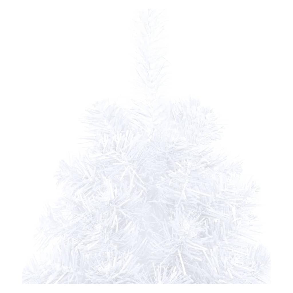 Dirbtinė pusinė Kalėdų eglutė su LED/žaisliukais, balta, 240cm