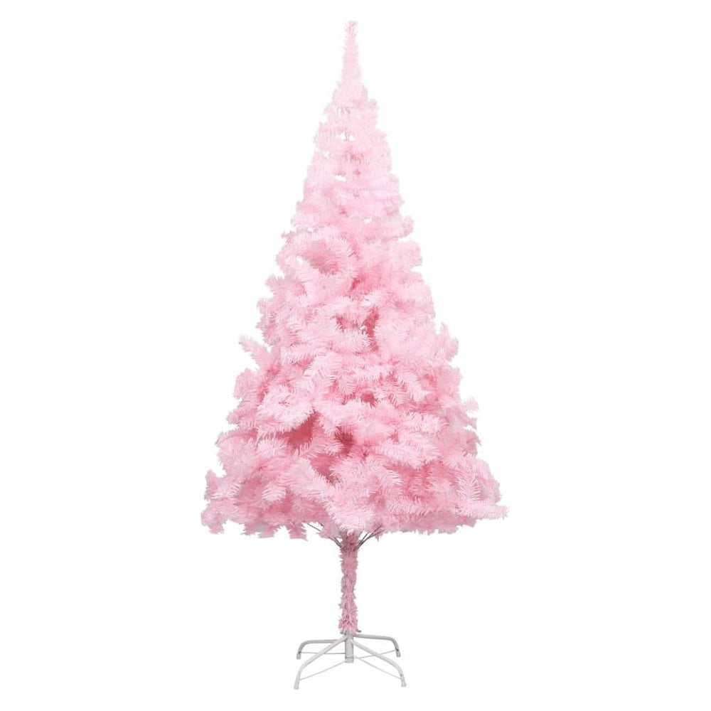 Dirbtinė Kalėdų eglutė su LED/žaisliukais, rožinė, 210cm, PVC