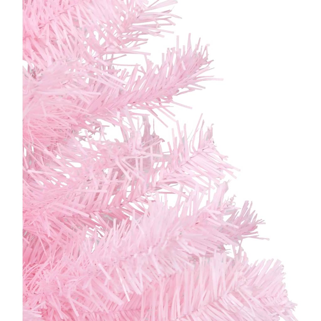 Dirbtinė Kalėdų eglutė su LED/žaisliukais, rožinė, 210cm, PVC
