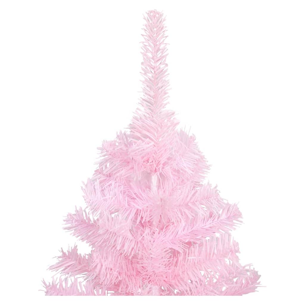 Dirbtinė Kalėdų eglutė su LED/žaisliukais, rožinė, 210cm, PVC