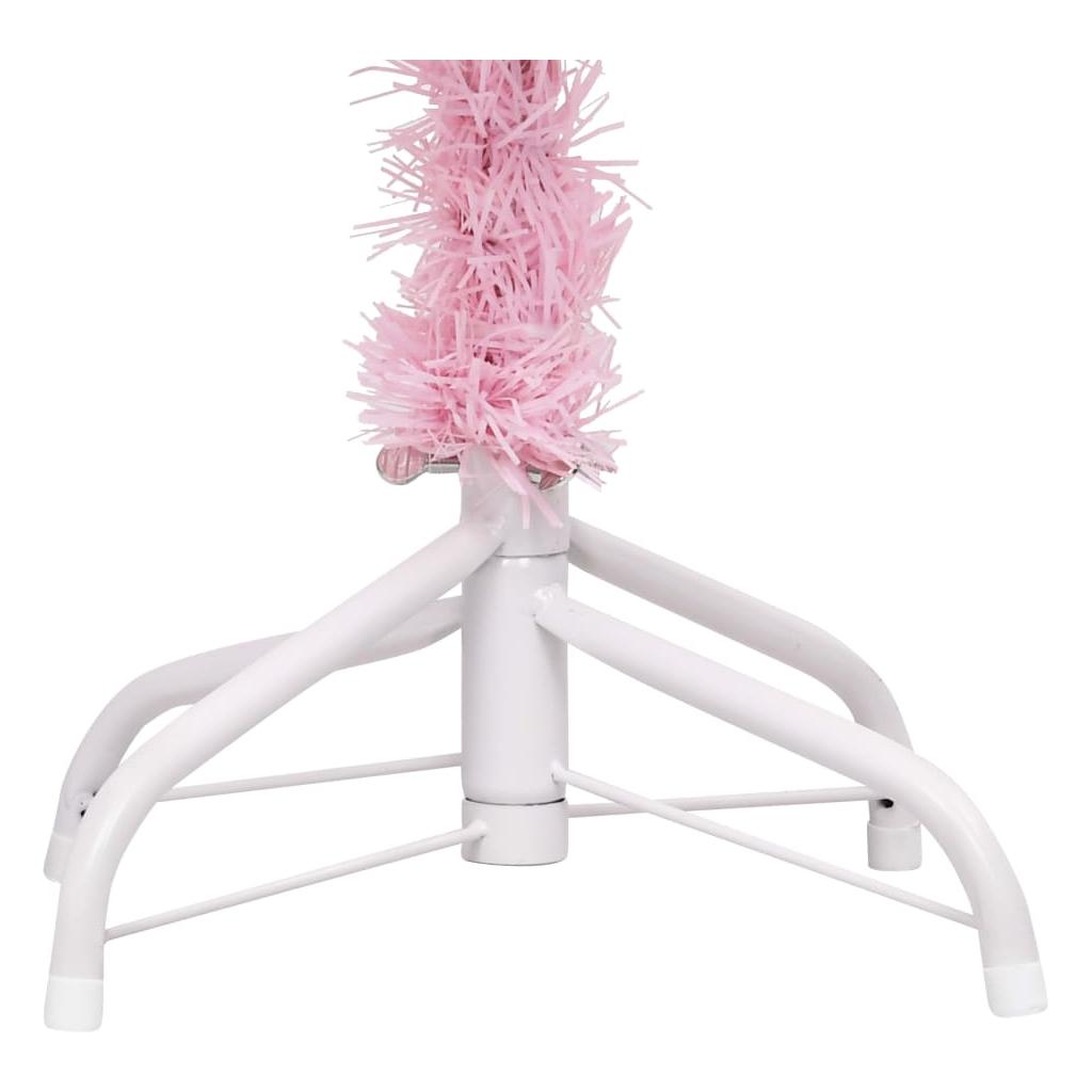Dirbtinė Kalėdų eglutė su LED/žaisliukais, rožinė, 210cm, PVC