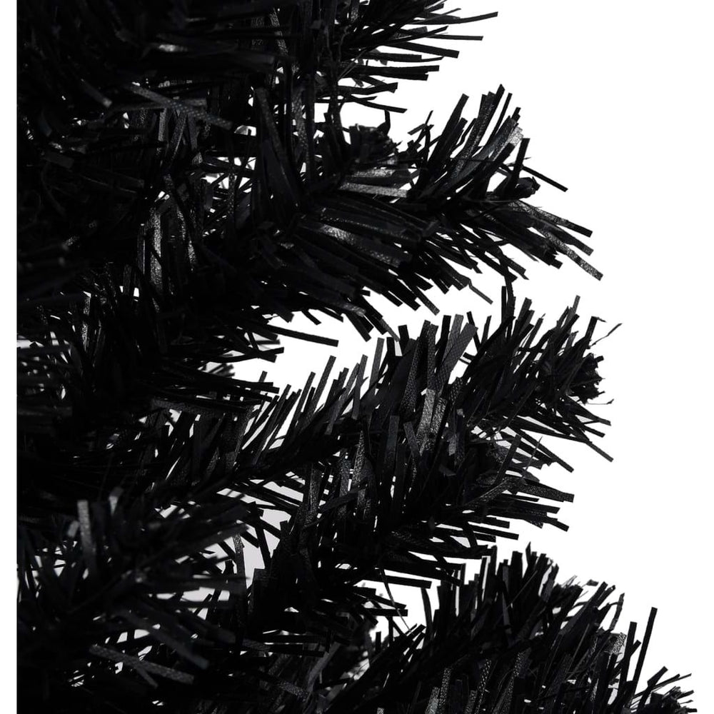 Dirbtinė Kalėdų eglutė su LED/žaisliukais, juoda, 240cm, PVC