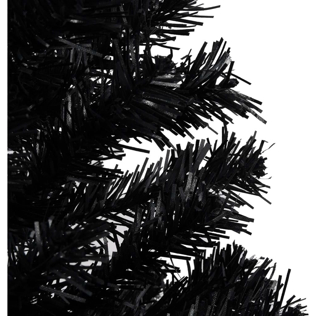 Dirbtinė Kalėdų eglutė su LED/žaisliukais, juoda, 240cm, PVC