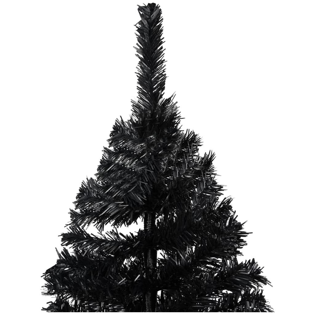Dirbtinė Kalėdų eglutė su LED/žaisliukais, juoda, 240cm, PVC