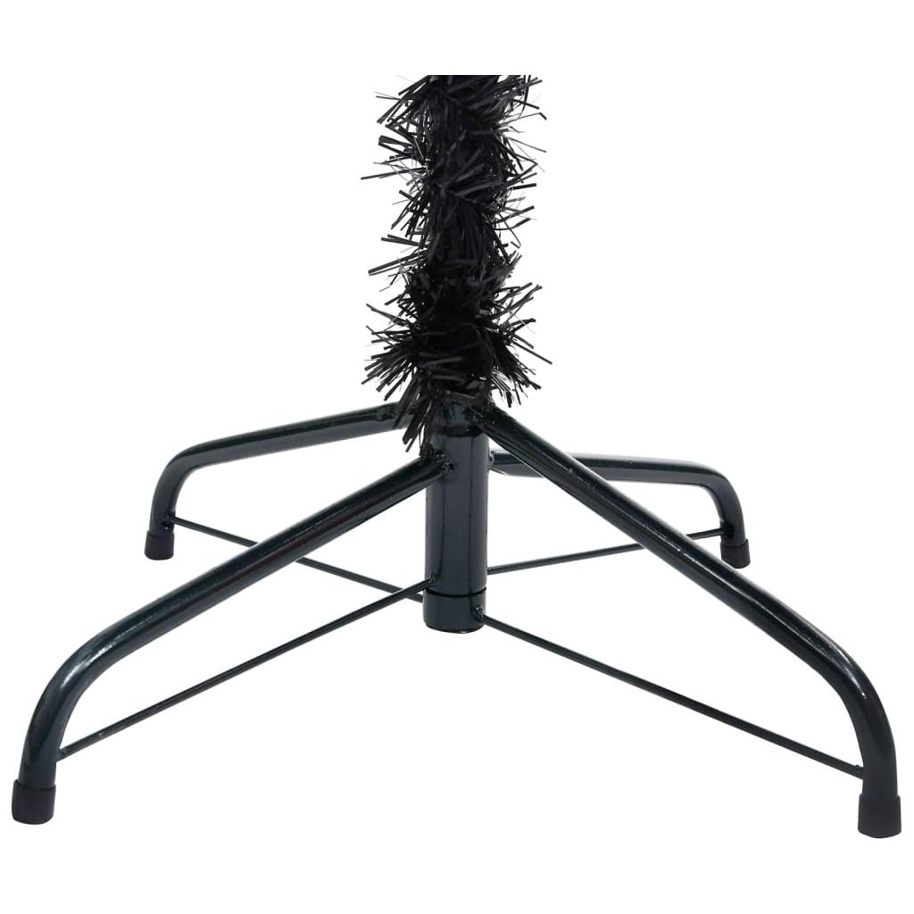 Dirbtinė Kalėdų eglutė su LED/žaisliukais, juoda, 240cm, PVC