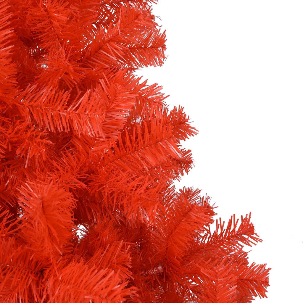 Dirbtinė Kalėdų eglutė su LED/žaisliukais, raudona, 180cm, PVC