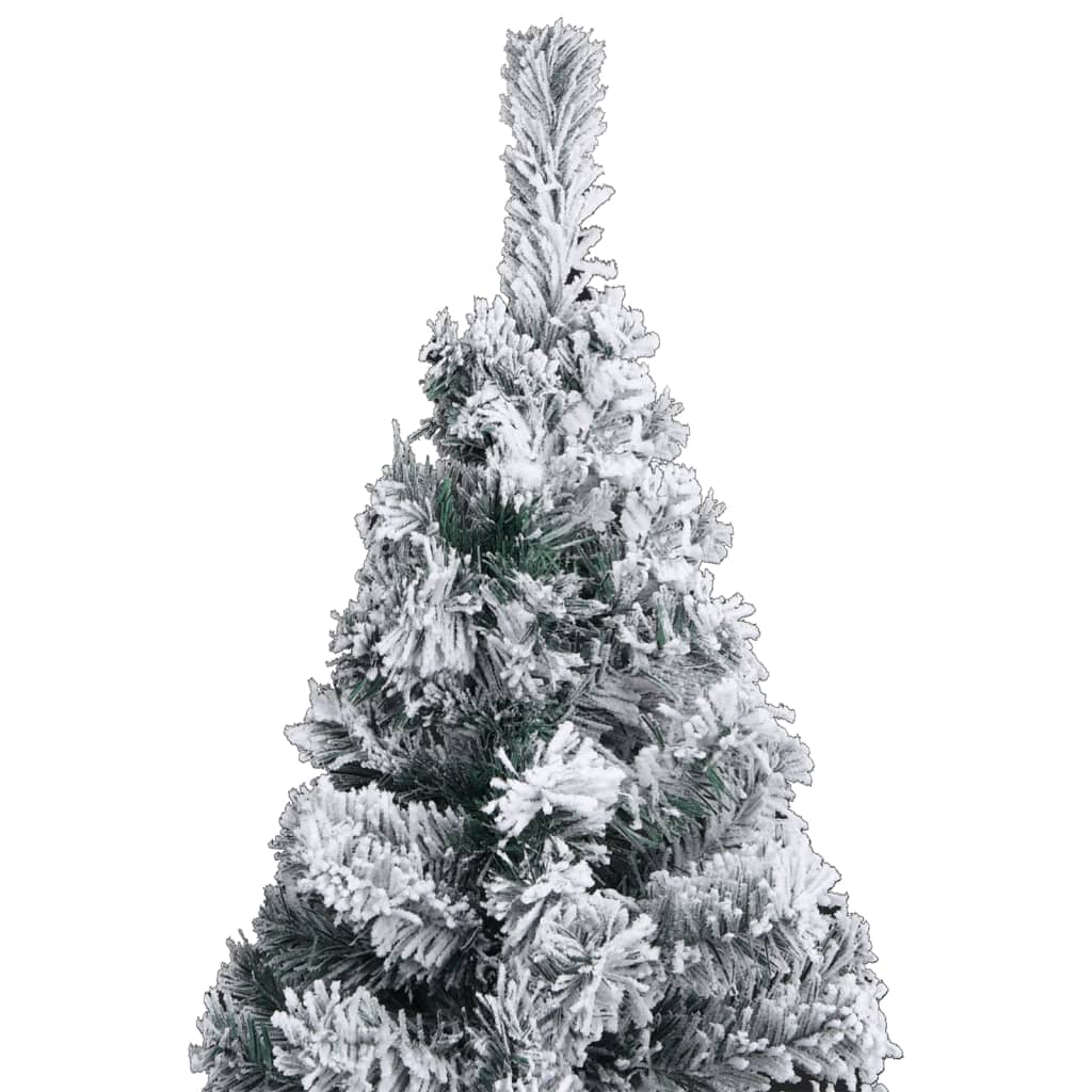 Siaura dirbtinė Kalėdų eglutė su LED/žaisliukais, žalia, 150cm