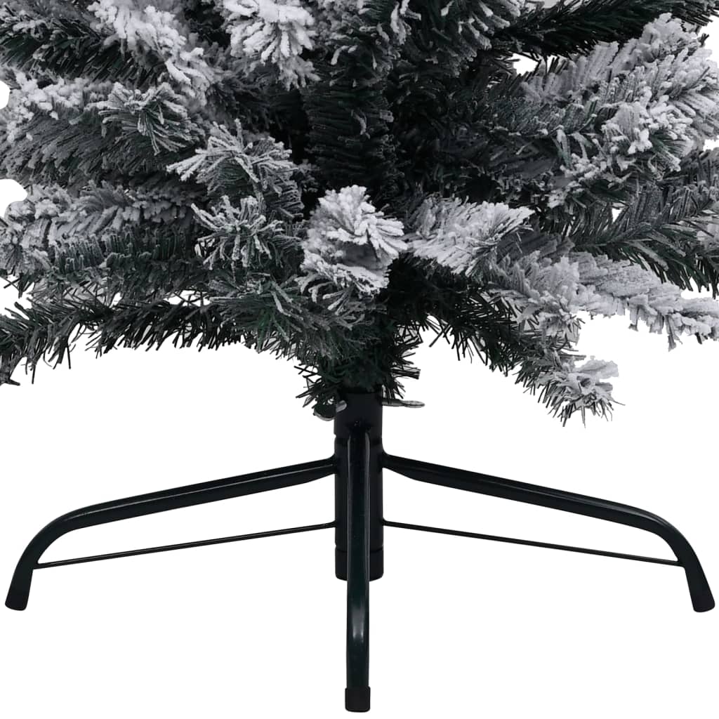 Siaura dirbtinė Kalėdų eglutė su LED/žaisliukais, žalia, 150cm