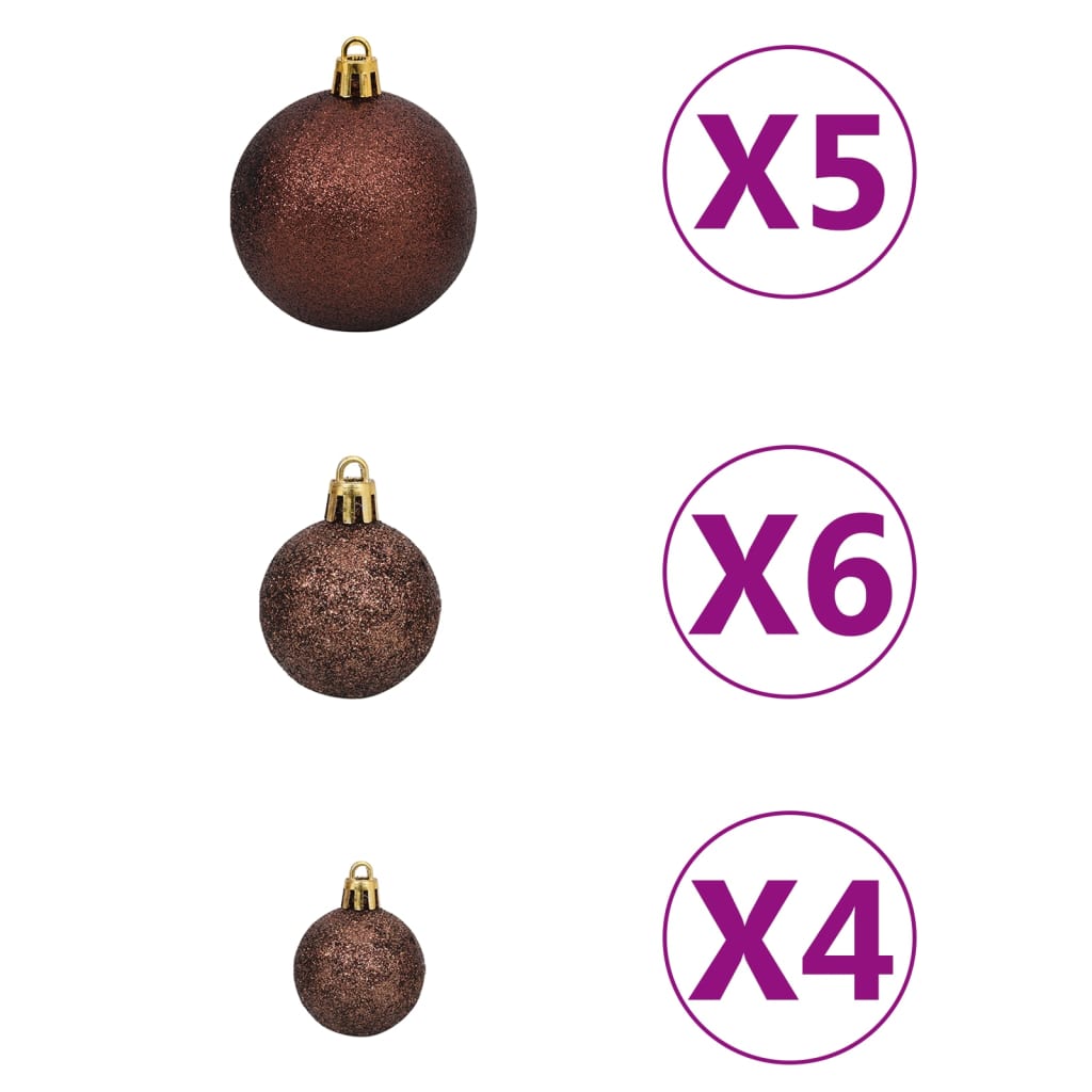 Siaura dirbtinė Kalėdų eglutė su LED/žaisliukais, žalia, 150cm