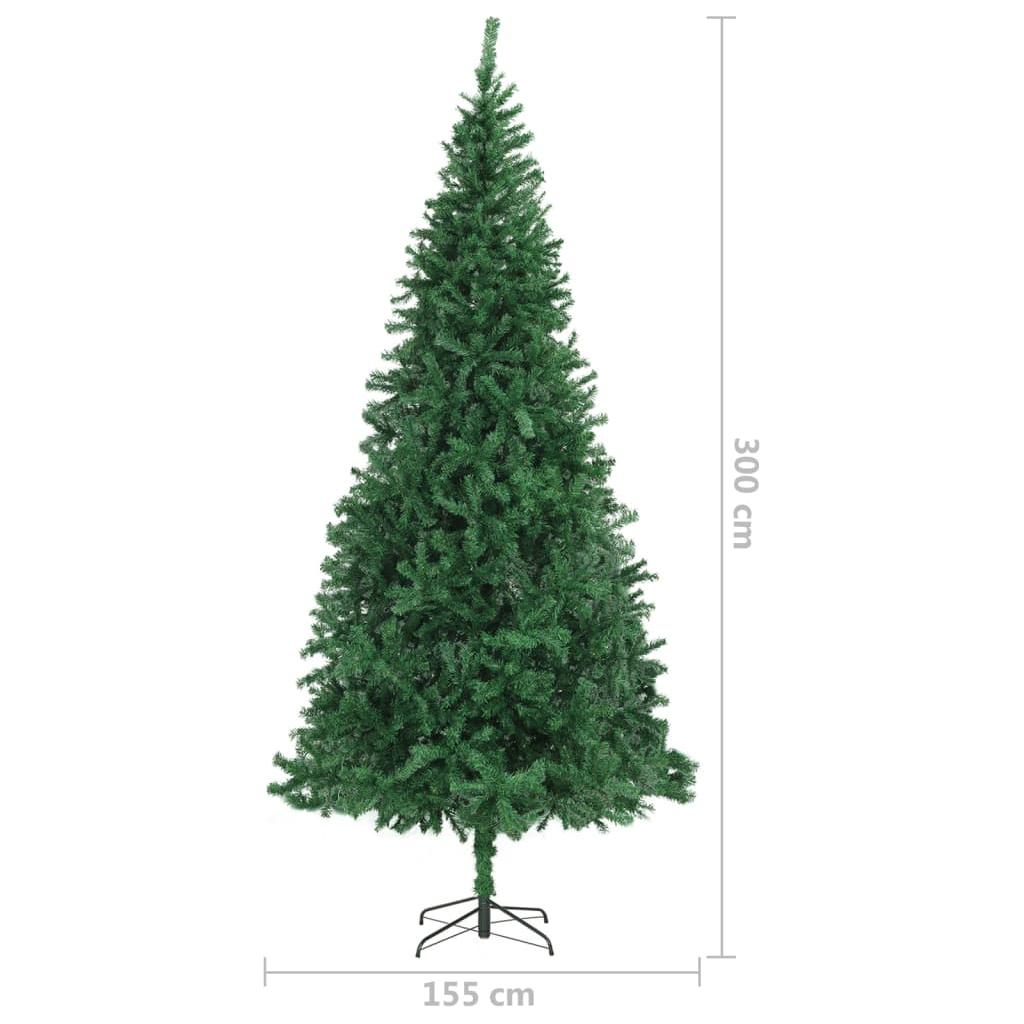 Dirbtinė Kalėdų eglutė su LED ir žaisliukais, žalia, 300cm