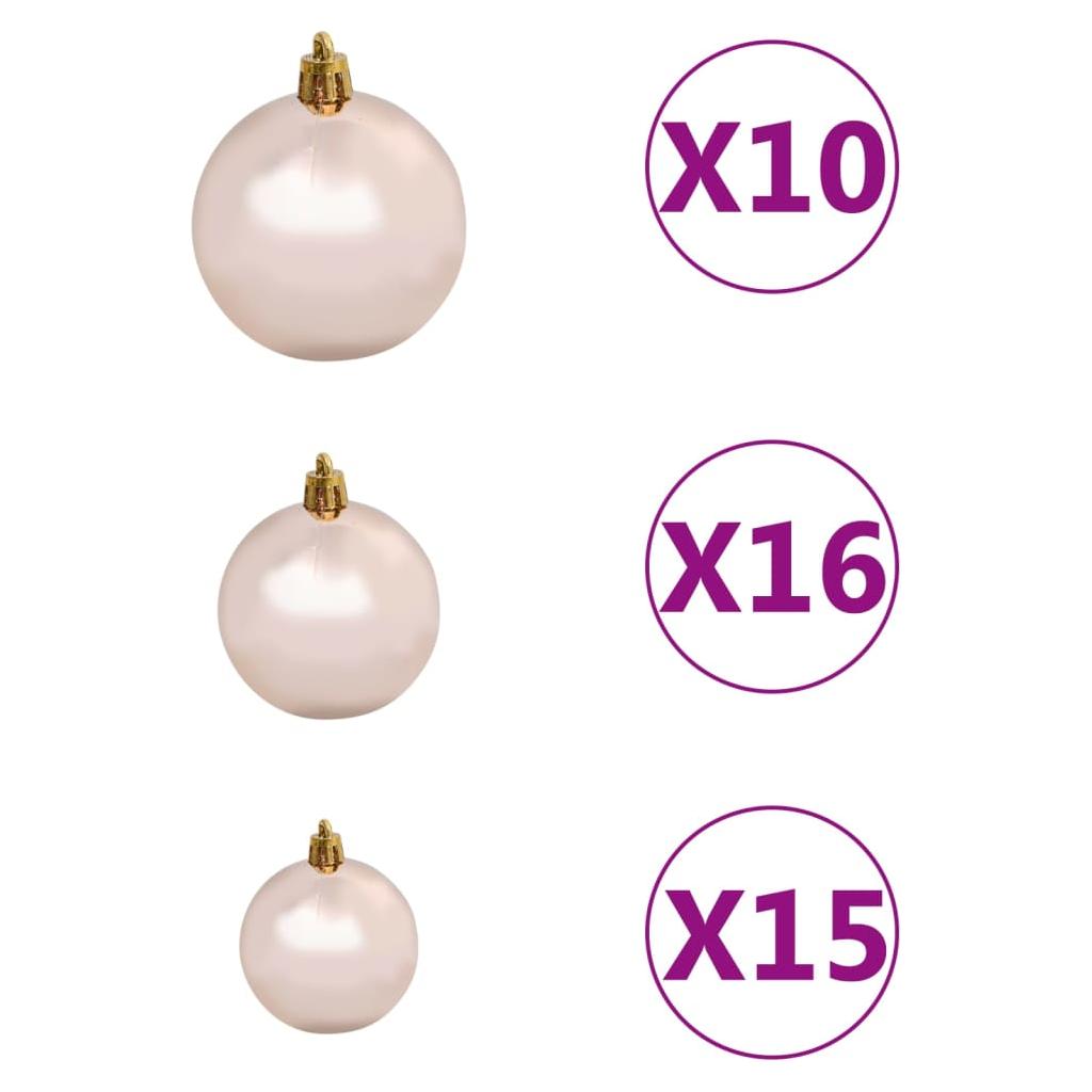 Dirbtinė Kalėdų eglutė su LED ir žaisliukais, žalia, 300cm