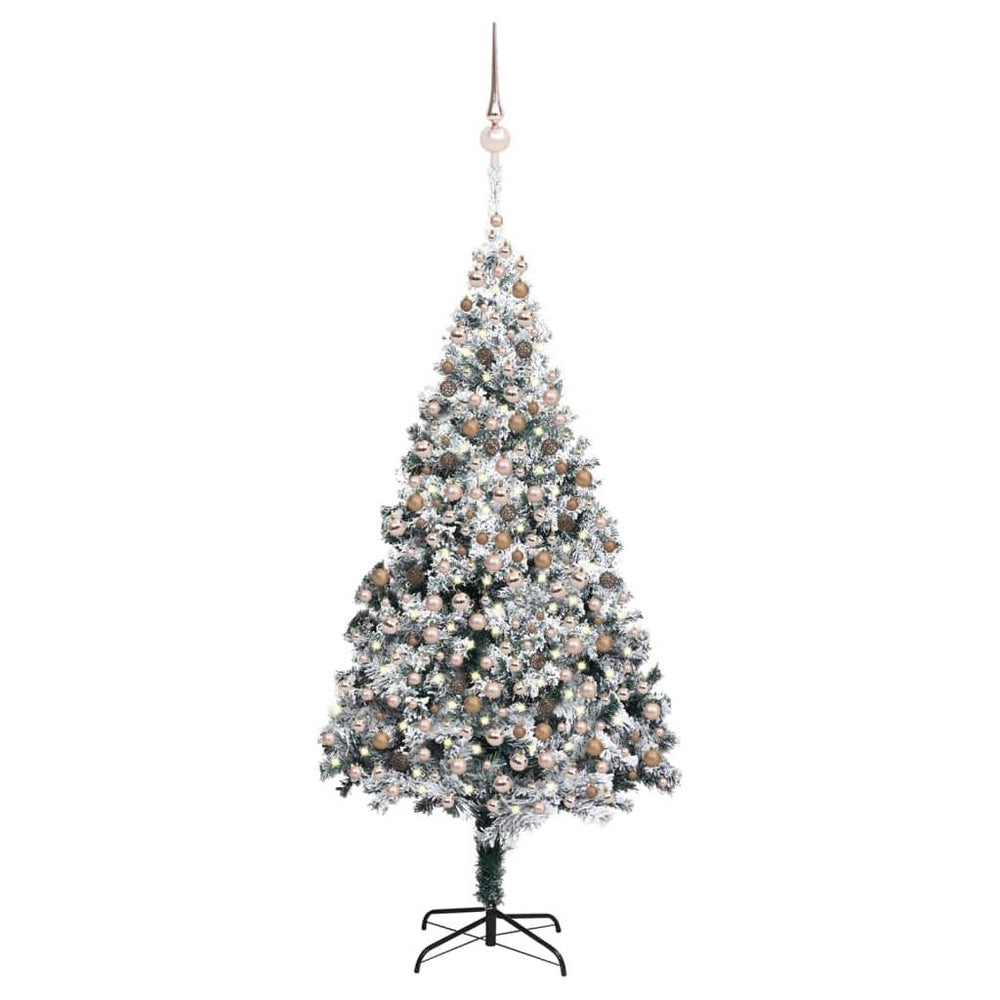 Dirbtinė Kalėdų eglutė su LED/žaisliukais/sniegu, žalia, 400cm