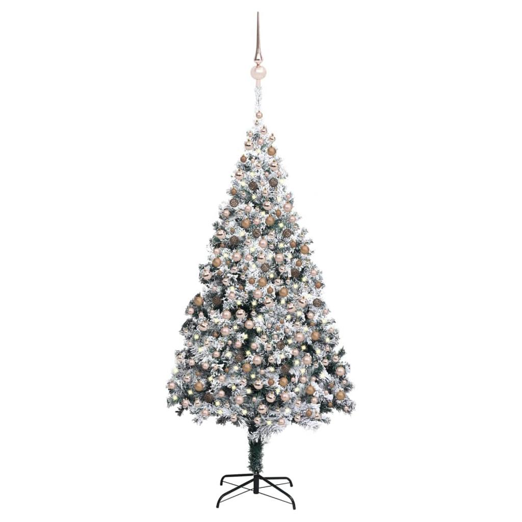 Dirbtinė Kalėdų eglutė su LED/žaisliukais/sniegu, žalia, 400cm