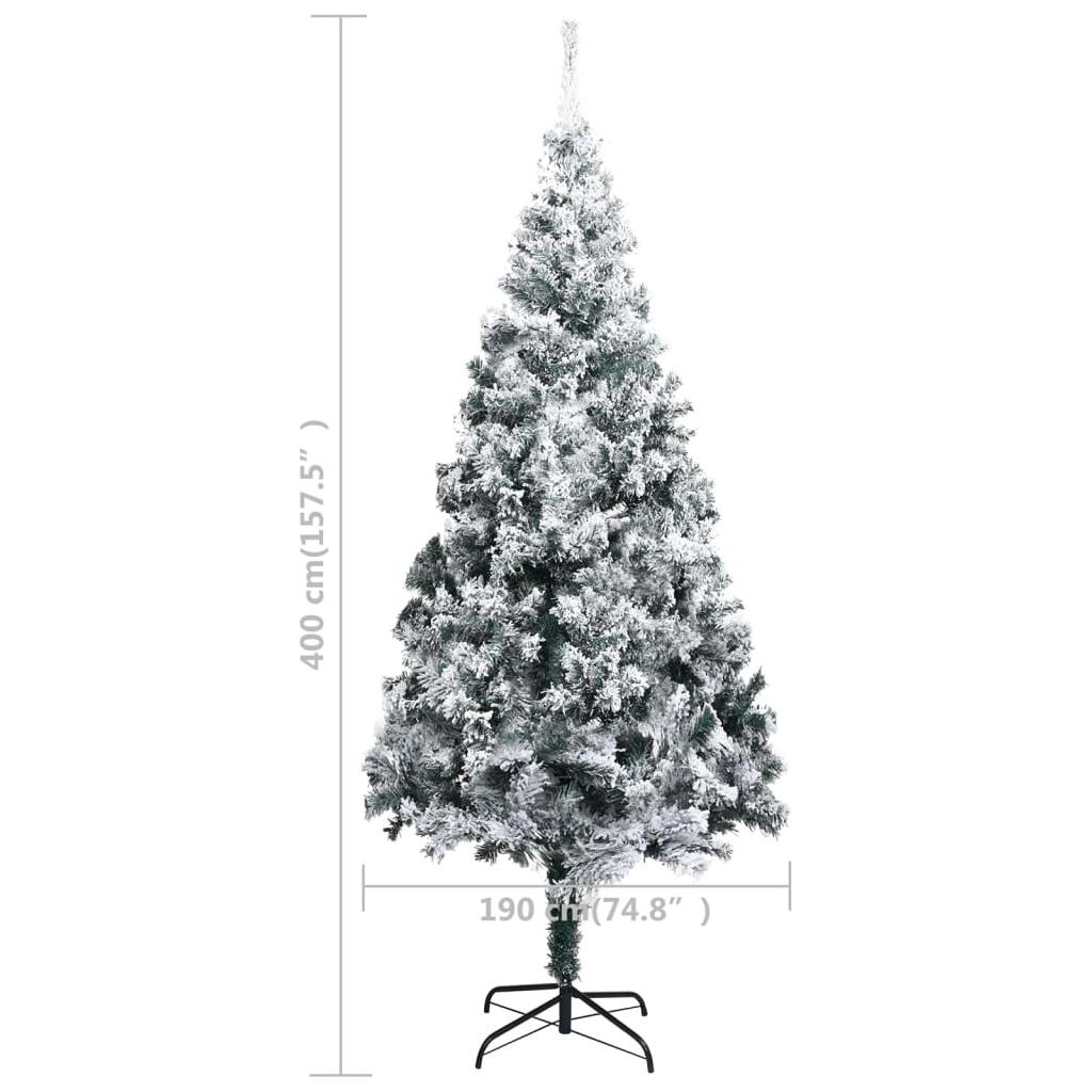 Dirbtinė Kalėdų eglutė su LED/žaisliukais/sniegu, žalia, 400cm