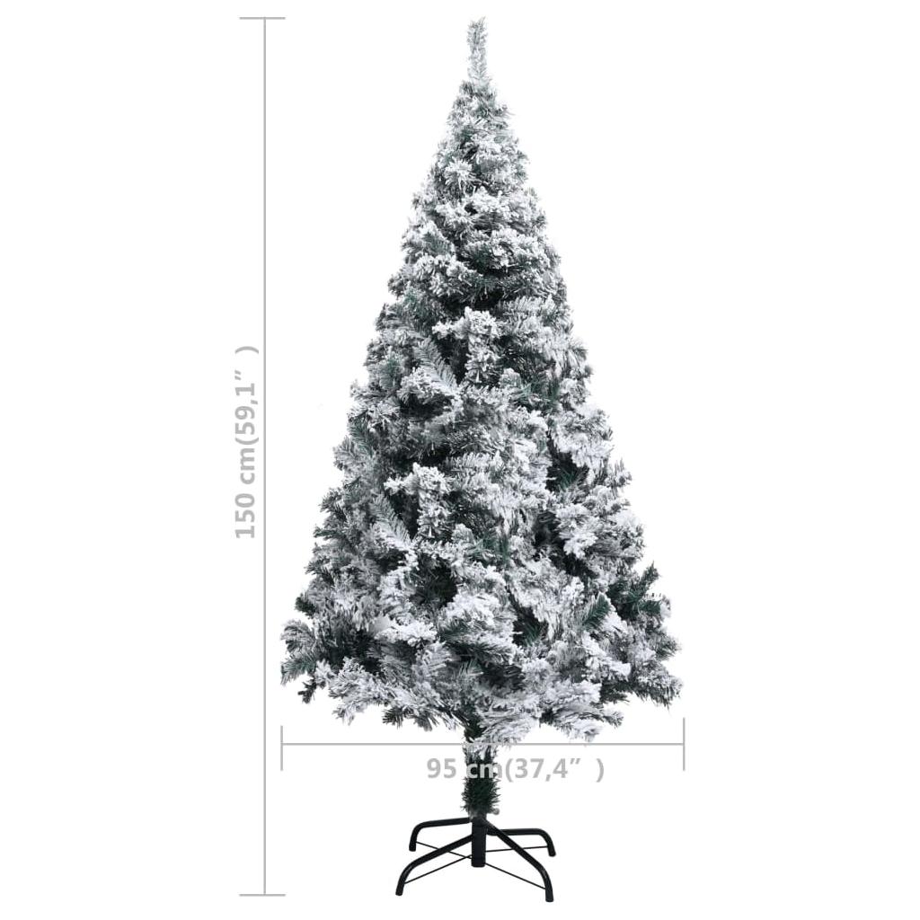 Dirbtinė Kalėdų eglutė su LED ir žaisliukais, žalia, 150cm, PVC
