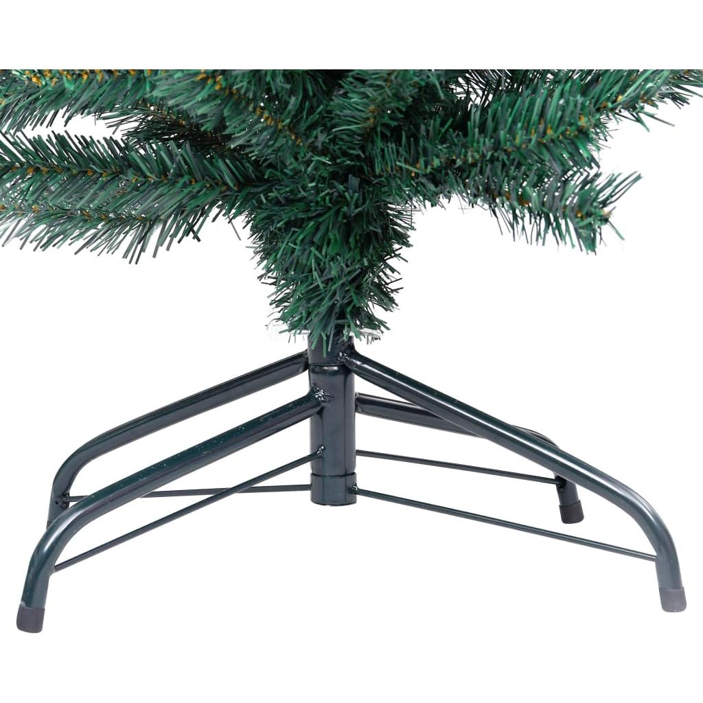 Dirbtinė plona Kalėdų eglutė su žaisliukais, žalia, 150cm