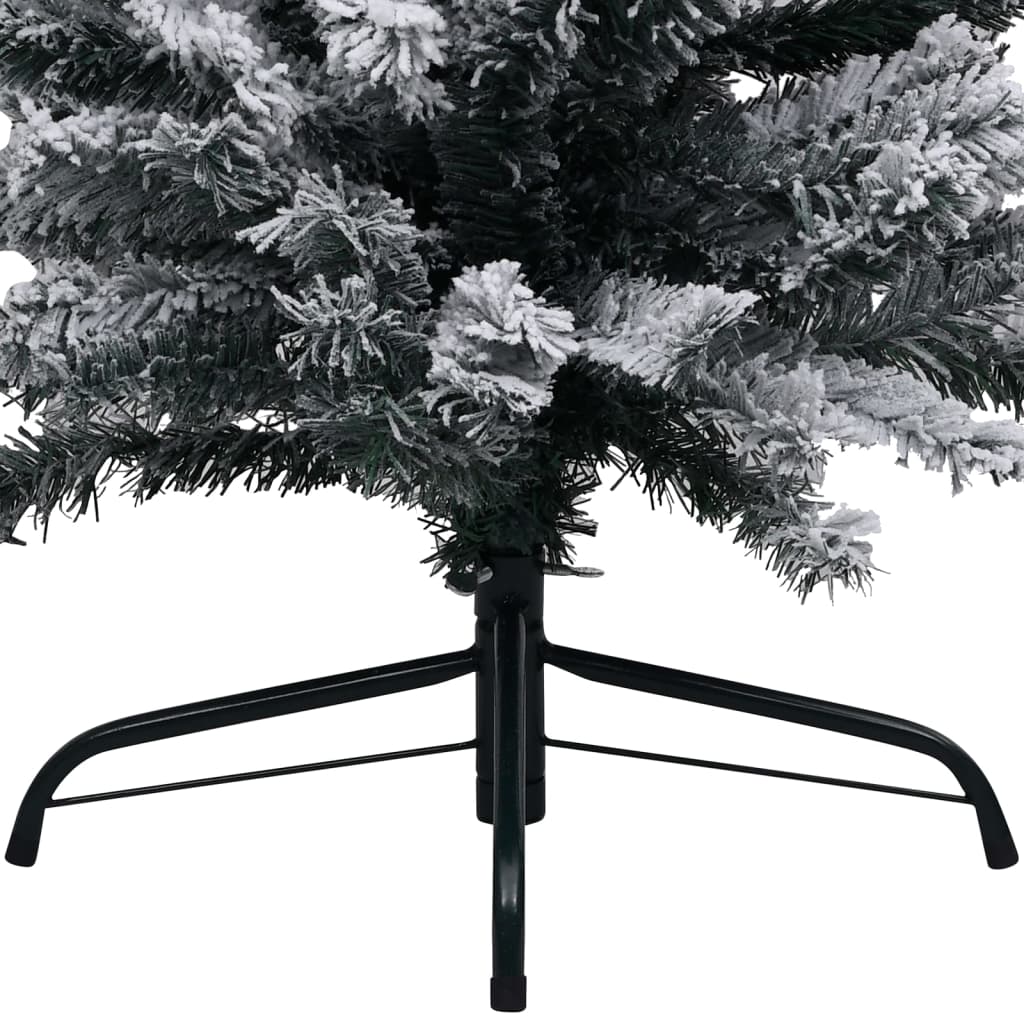 Siaura dirbtinė Kalėdų eglutė su LED/žaisliukais, žalia, 150cm