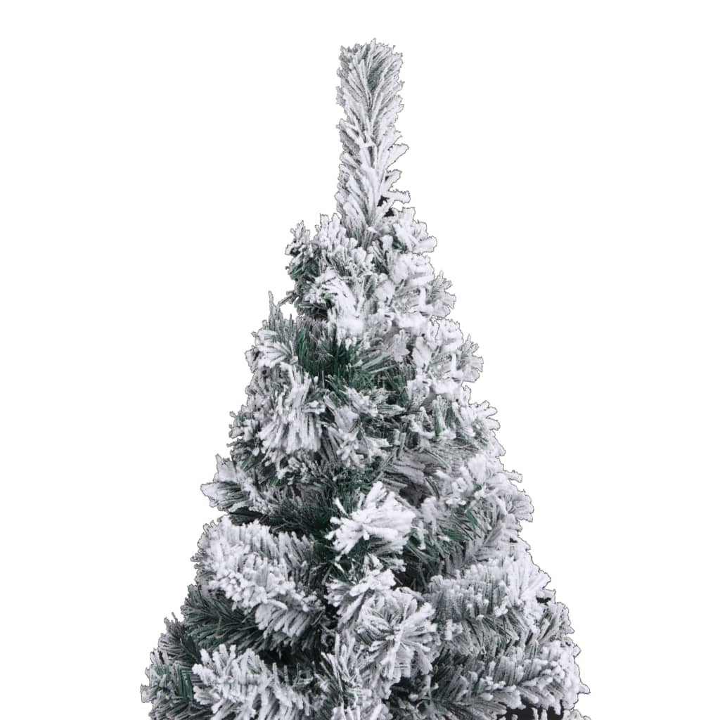 Siaura dirbtinė Kalėdų eglutė su LED/žaisliukais, žalia, 210cm