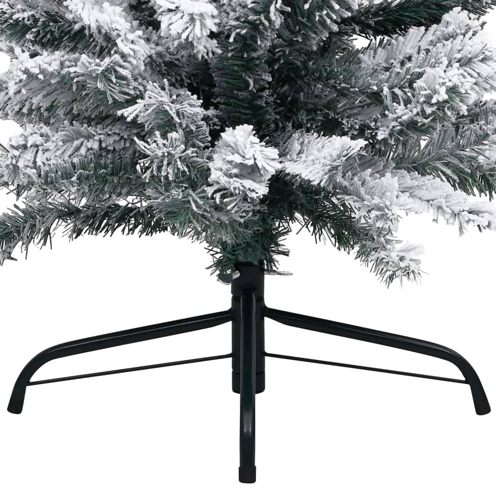 Siaura dirbtinė Kalėdų eglutė su LED/žaisliukais, žalia, 210cm