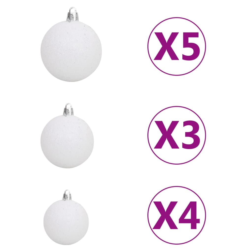Siaura dirbtinė Kalėdų eglutė su LED/žaisliukais, žalia, 210cm