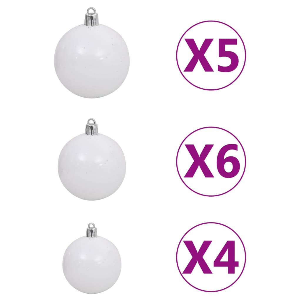 Siaura dirbtinė Kalėdų eglutė su LED/žaisliukais, žalia, 240cm