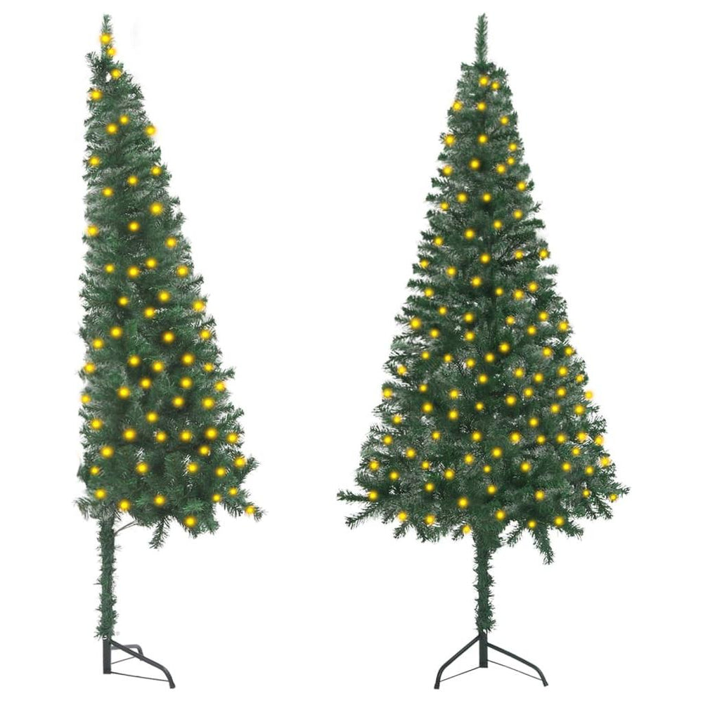 Dirbtinė kampinė Kalėdų eglutė su LED, žalia, 120cm, PVC