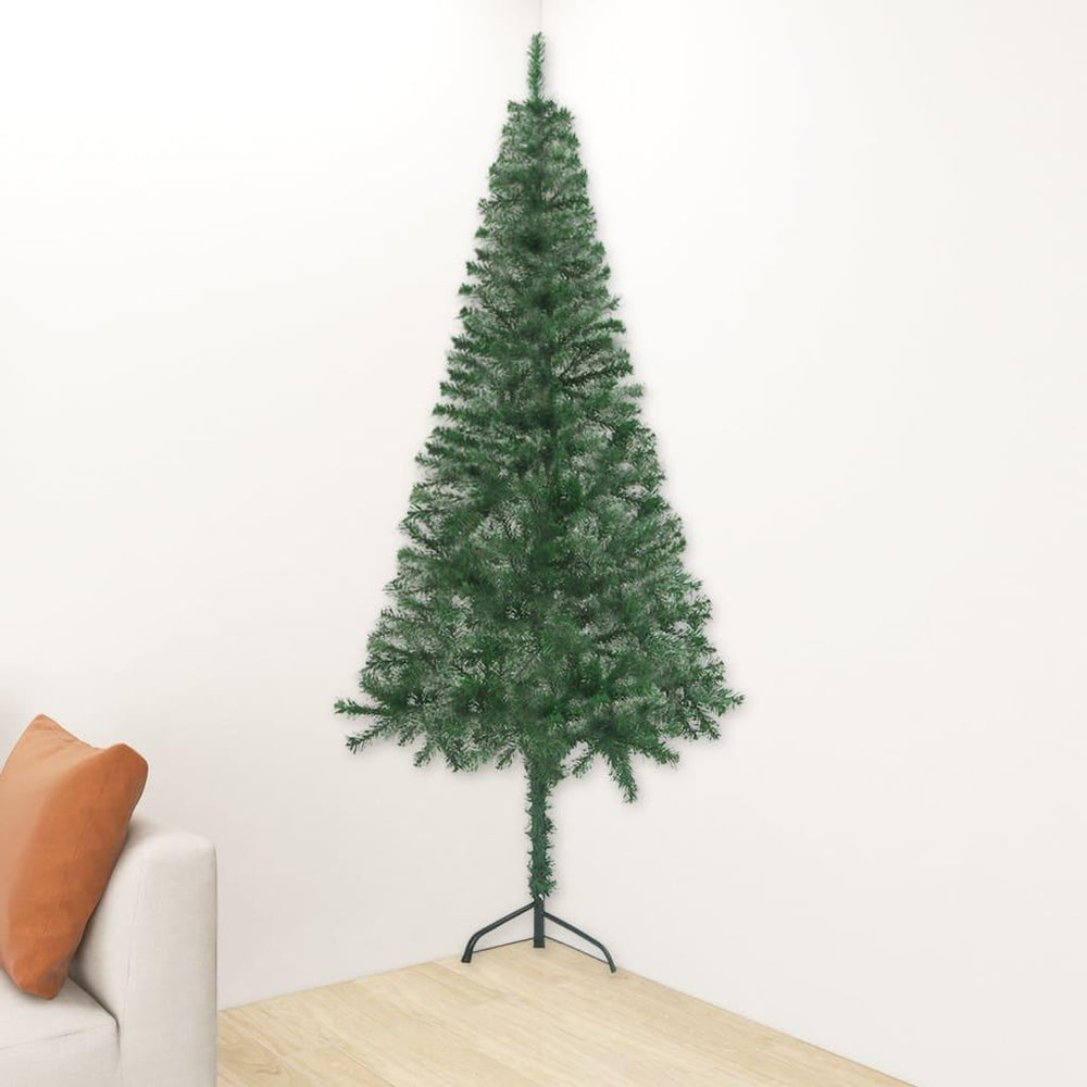 Dirbtinė kampinė Kalėdų eglutė su LED, žalia, 120cm, PVC
