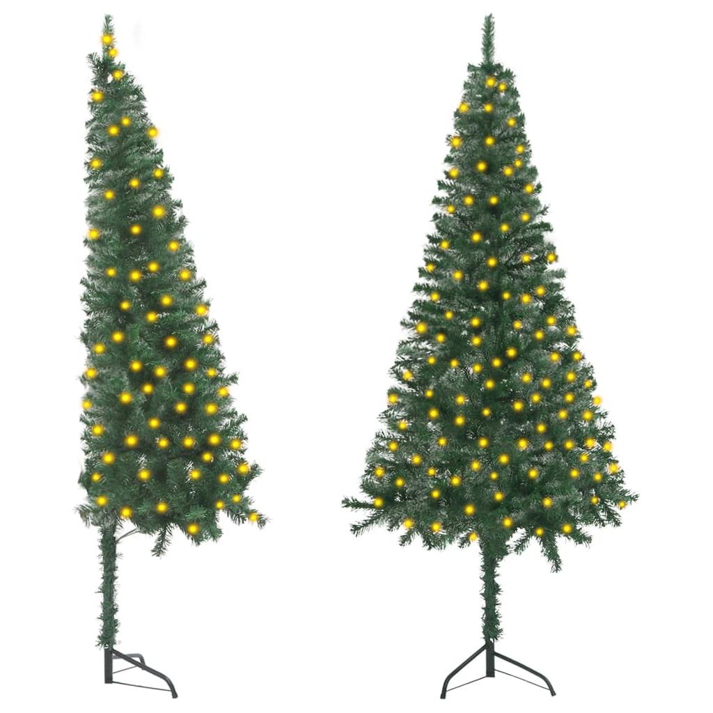 Dirbtinė kampinė Kalėdų eglutė su LED, žalia, 180cm, PVC