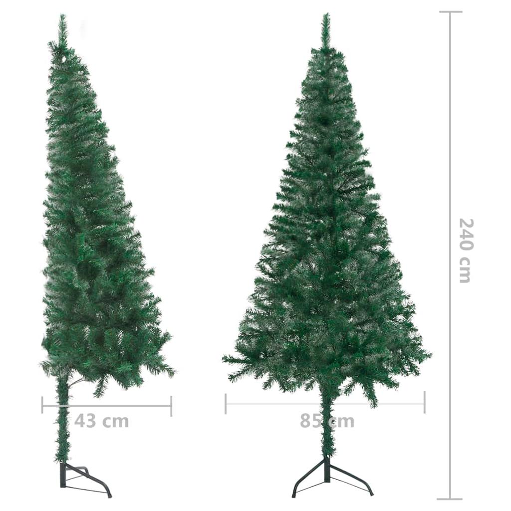 Dirbtinė kampinė Kalėdų eglutė su LED, žalia, 240cm, PVC