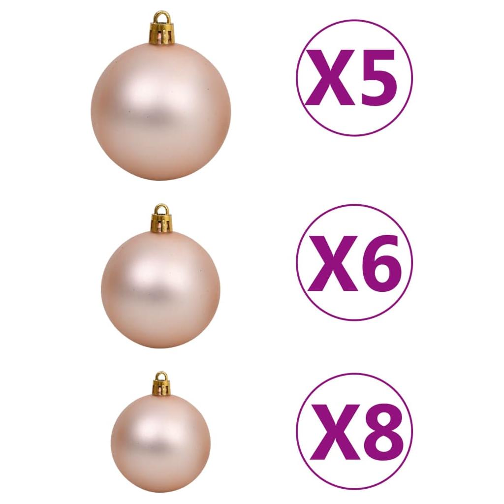 Kampinė Kalėdų eglutė su LED/žaisliukais, žalia, 150cm, PVC