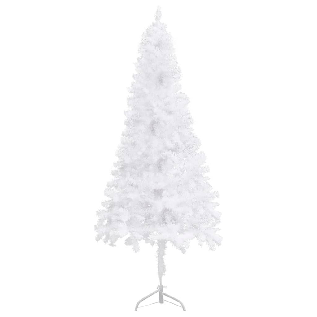 Kampinė Kalėdų eglutė su LED/žaisliukais, balta, 180cm, PVC