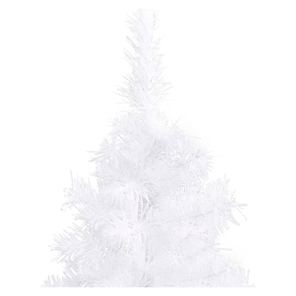 Kampinė Kalėdų eglutė su LED/žaisliukais, balta, 180cm, PVC