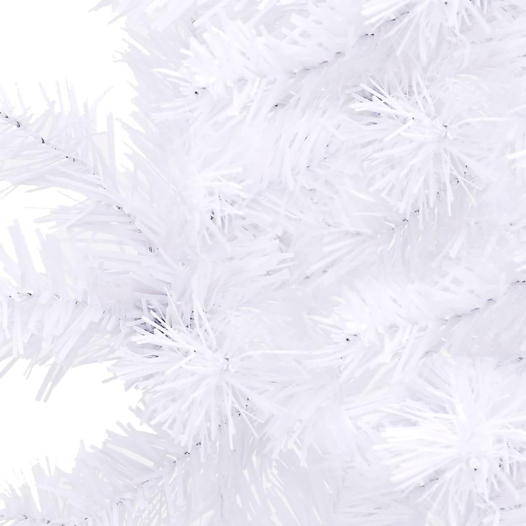 Kampinė Kalėdų eglutė su LED/žaisliukais, balta, 180cm, PVC