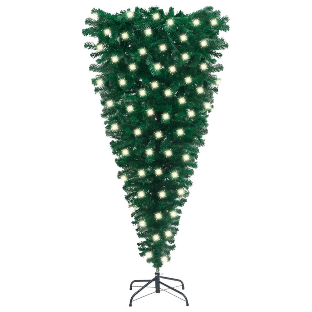 Apversta dirbtinė Kalėdų eglutė su LED lemputėmis, žalia, 120cm
