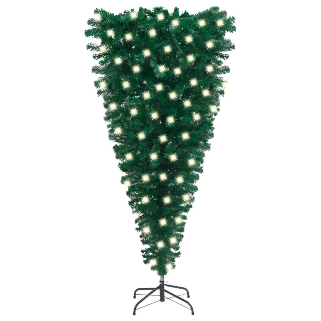 Apversta dirbtinė Kalėdų eglutė su LED lemputėmis, žalia, 120cm