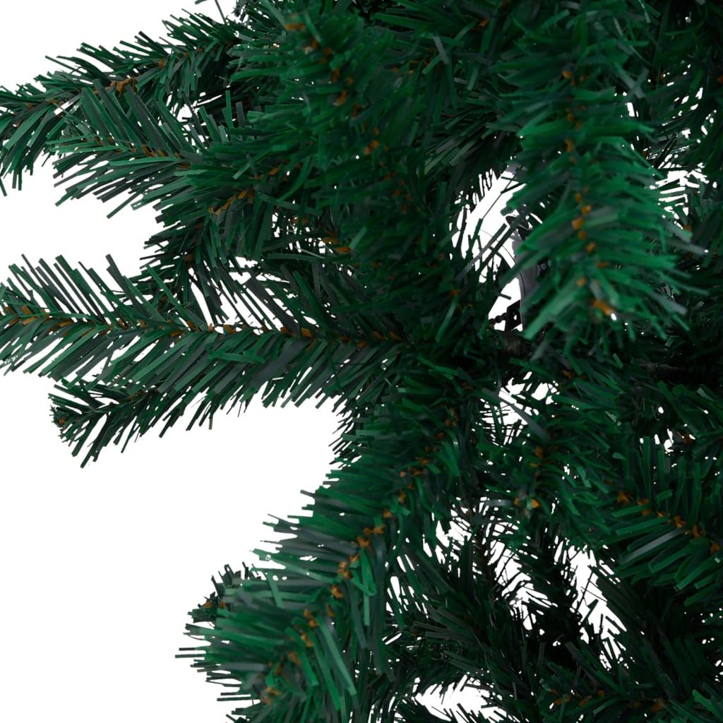 Apversta dirbtinė Kalėdų eglutė su LED lemputėmis, žalia, 150cm