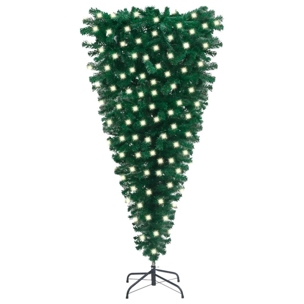 Apversta dirbtinė Kalėdų eglutė su LED lemputėmis, žalia, 180cm
